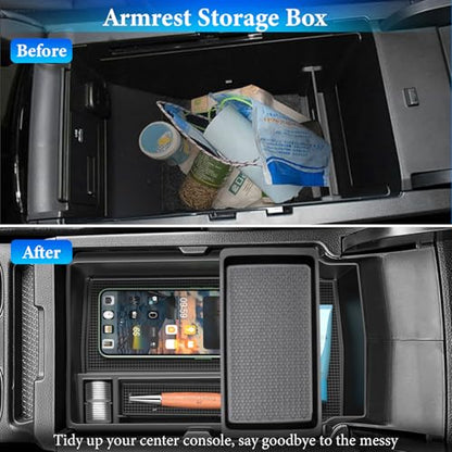 YPHUIKI 4PCS Center Console Organizer Compatible with Honda CRV 2023 2024 2025 2026 Accessories CR-V Hybrid Armrest Organizer Tray Hidden Storage Box Cup Holder - size: 2023-2026 CR-V (4pcs)