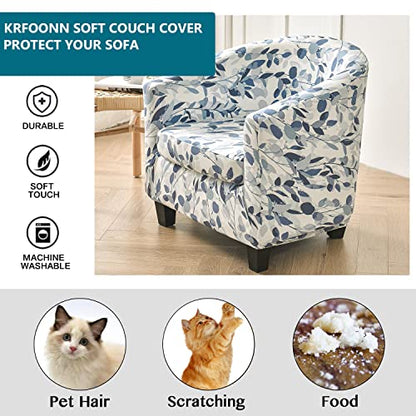 KRFOONN Club Chair Slipcover 2 Piece Stretch Printed Round Barrel Chair Covers Removable Tub Chair Slipcover with Elastic Bottom Chair Coverings Furniture Protector Cover for Living Room, A7 - color: Color A7