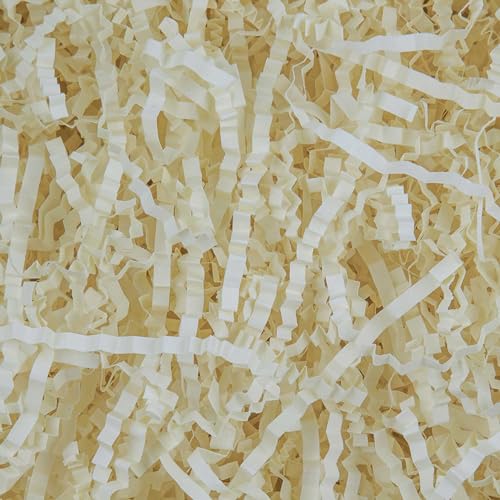 Caleihd Crinkle Cut Paper Grass Cushion Paper Streamer for Christmas Wedding Birthday Bridesmaid Engagement Craft Gift Boxes Bags Filler Decoration 4.5oz Oyster White - color: Oyster White