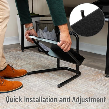 Mind Reader Foot Rest, Under Desk at Work, Ergonomic, Height Adjustable, Office, Metal, Black - size: Metal Foot Rest
