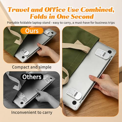 4 Pcs Keyboard Riser Tilt, ABS Keyboard Legs with Dual Angle Adjustment, 2.36x1.22 Inch Foldable Keyboards Tilt Stand for Laptop & Desktop, Black & Silver