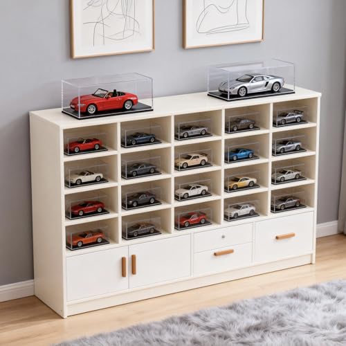 Model Car Display Case, 1:32 Scale Acrylic Display Box for Cars, Stackable Dustproof Storage Boxes for Collectibles, Figures and Memorabilia, 7.5 x 3.3 x 3.3 inch - size: 7.5 x 3.3 x 3.3 inch