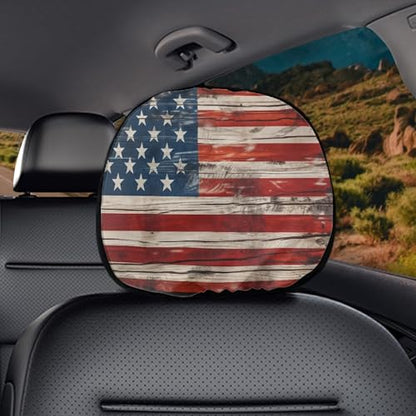 American Flag Auto Head Rest Cover 2Pcs Soft Stretchy Car Seat HeadRest Cover Protector,Universal Head Rest Covering for SUV Truck Vehicles - color: American flag