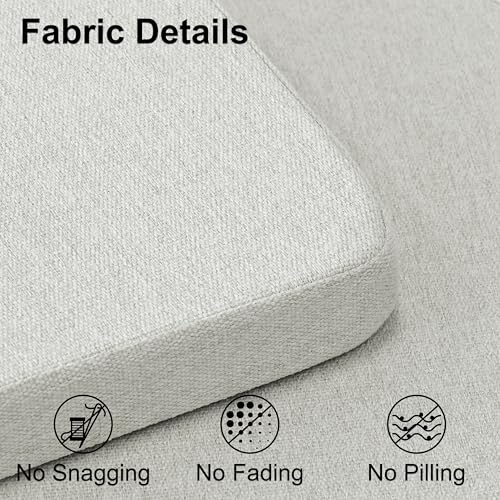 Shinnwa Kitchen Chair Cushions, Non-Slip Dining Chair Cushions with Ties and Machine Washable Cover, 17 x 16.5 x 2in, Off White - color: Off White