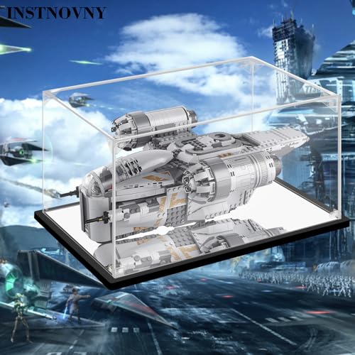 Acrylic Display Case for Collectibles - Assemble Display Box for Lego 75292 Model Toys - Clear Case for Display Football Trophy Figures - Showcase (Black, 17.7x13.8x7.9 inch) - size: 17.7*13.8*7.9 inch