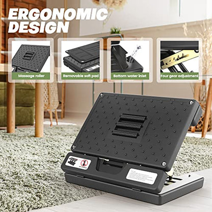 Foot Rest for Under Desk at Work, 4-Height Adjustable, Computer Foot Rest Under Desk, with Soft Pad, Adjustable Metal Frame, Ergonomic, for Office, Computer, Gaming, All-Season Use (Black) - color: Hard Padded- Black