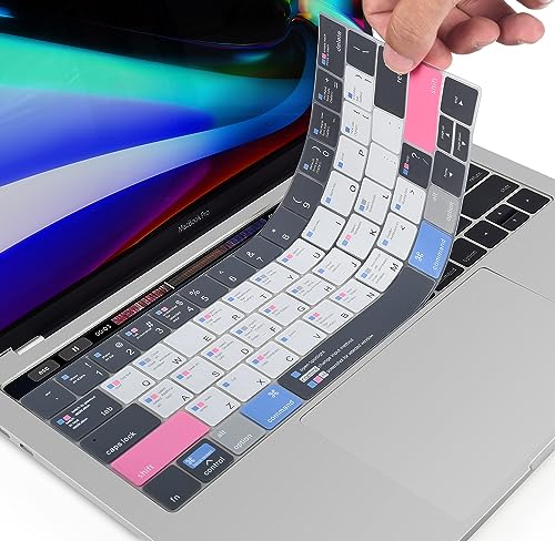 CaseBuy MacBook Pro 13 Inch Keyboard Cover Shortcuts for 2019 2018 2017 2016 MacBook Pro 13 & 15 with Touch Bar Model A2159 A1989 A1706 A1990 A1707 MAC OS Shortcut Hot Keys Keyboard Protector - size: MacBook Pro 13" 15"(2019-2016)