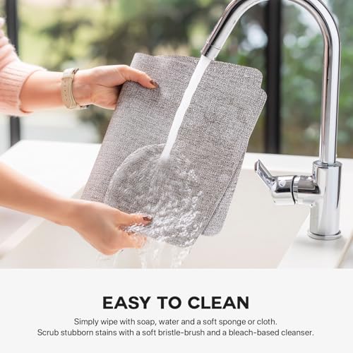 Baroyal Faux Leather Placemats Set of 6 Vinyl Washable Wipeable Table Mats for Kitchen Dining Table Heat Resistant Waterproof Modern Indoor/Outdoor Placemats Non-Slip Easy Clean Place Mats (Mid Gray) - color: C-mid Gray