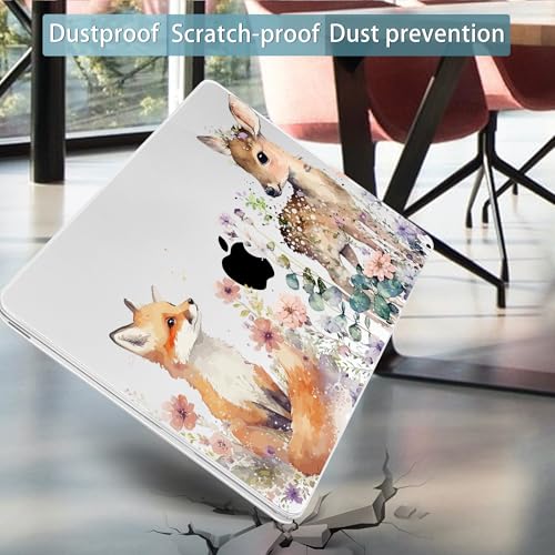 Mektron Case for 2026 MacBook Neo 13-inch A18 Pro chip A3404 Laptop Cover with 13-inch (Diagonal) Liquid Retina Display+ Keyboard Cover+ Screen Protector, Fox and Deer - color: Fox and Deer