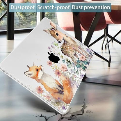 Mektron Case for 2026 MacBook Neo 13-inch A18 Pro chip A3404 Laptop Cover with 13-inch (Diagonal) Liquid Retina Display+ Keyboard Cover+ Screen Protector, Fox and Deer - color: Fox and Deer