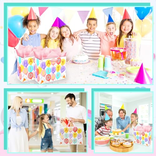 Woohookaka 13" Balloon Birthday Gift Bag for Women & Kids, Large Happy Birthday Party Supplies with Tissue Paper & Card, Premium Quality Gift Bag for All Occasions - color: Balloon1
