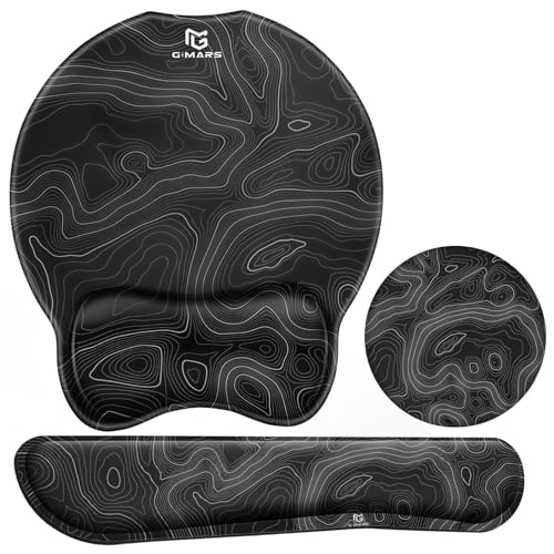 Gimars Upgrade 3 in 1 Enlarge Superfine Smooth Gel Ergonomic Mouse Pad Wrist Support and Keyboard Wrist Rest for Computer, Laptop, Mac, Gaming and Office, Durable, Comfortable and Pain Relief, Map - color: Map
