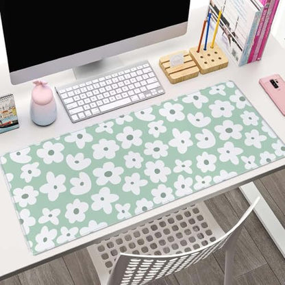 Desk Mat, Large Desk Pad Large Mouse Pad Cute Desk Accessories Home Office Essentials XL Desk Mat Desk Pad Mat for Keyboard Mouse Desk Pads On Top of Desks Computer Cute Groovy Flowers - color: Cute Groovy Flowers