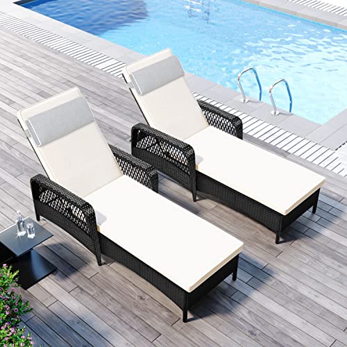 Enipate Outdoor Chaise Lounge Head Pillow, Pack of 2 Water Resistant Headrest Pillows with Elastic Band for Pool Patio Chairs - color: Grey