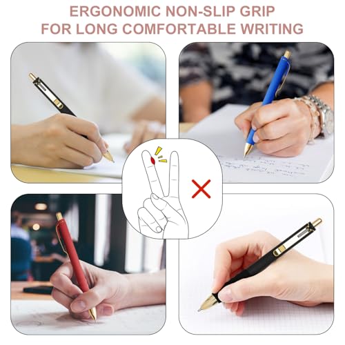 Linbsunne Ballpoint Pens Medium Point 1mm Pen with Super Soft Grip Ball Point Pen for Men Women Retractable Pens (Blue Ink+Black Ink+Red Ink) - color: 4 Blue Ink+4 Black Ink+4 Red Ink