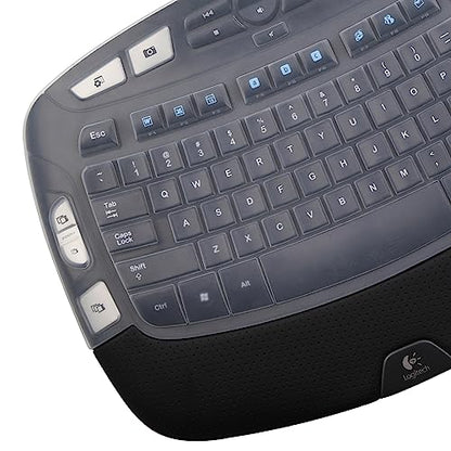 MUBUY Keyboard Cover for Logitech K350 Wireless Wave Keyboard & MK570 MK550 Wireless Wave, & K350 MK550 MK570 Keyboard Accessories Protective Skin-Clear - color: Clear