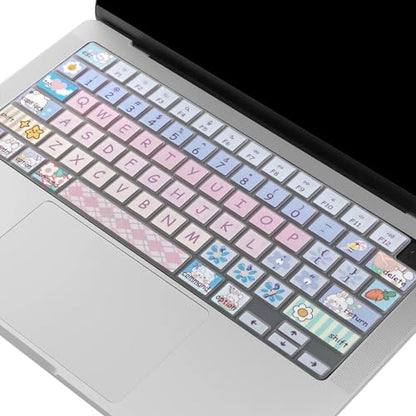 Cute Silicone Keyboard Cover for 2021-2024 MacBook Air 13.6" 15" A2941 A3114 A2681 A3113, MacBook Pro 14" 16" A2442 A2779 A2918 A2992 A2485 A2780 A2991 A3112 A3401 A3406 M4 M3 M2 M1 Max,Cute Bunny - color: Cute Bunny
