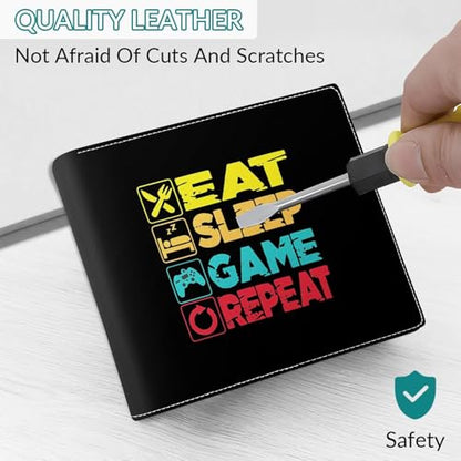 EXXBYELI Boys Wallet Gamepad Leather Wallets Credit Id Card Cash Holder Black Rfid Blocking Zipper Cute Cool Funny Aesthetic Wallets With Coin Pocket Id Window Teen Wallets for Boys Teenager Wallet - color: games-text-1