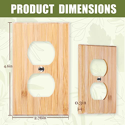 2PC Solid Wood Double hole Outlet Light Switch Plate 4.5" X 2.76" Bamboo Light Switch Cover Quality Raw Wooden Decorative Bedroom Kitchen Home Decor (Double hole Outlet) - color: 2PC-Double hole Outlet
