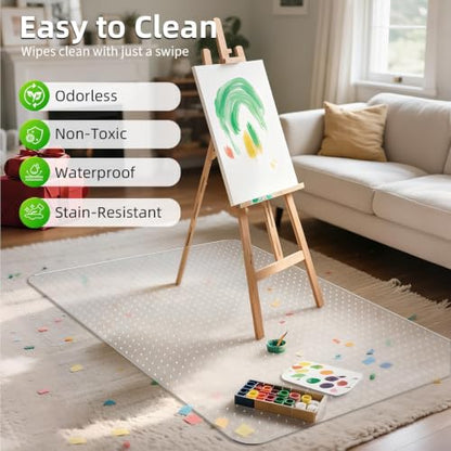 Heavy-Duty PVC Clear Chair Mat for Carpets - 36" x 48" Protects Low/Flat Pile, Non-Slip & Noise Reducing Office Mat for Rolling Chairs, Home Office & Gaming - size: 36" x 48"