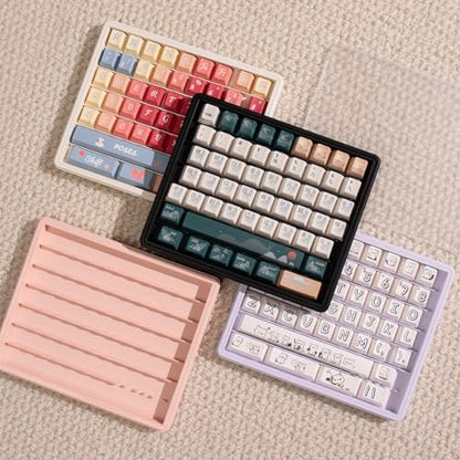 Sumgsn Keycaps Storage Box,Keycaps Container, 130 Keys Transparent Display Case Holds 7u Spacebar/Big Enter Key for XDA/Cherry/MOA/MAO Profile Mechanical Keyboard (Black) - color: black