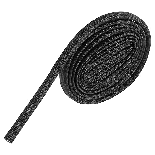 X AUTOHAUX 10ft - 8MM 5/16" Fiberglass Heat Wire Shield Sleeve Heat High Temp Shield Adjustable Black for Car Wire Protection - size: 5/16"