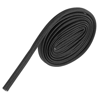 X AUTOHAUX 10ft - 8MM 5/16" Fiberglass Heat Wire Shield Sleeve Heat High Temp Shield Adjustable Black for Car Wire Protection - size: 5/16"