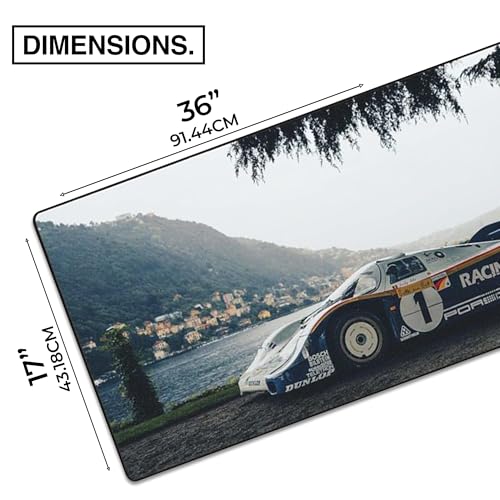 MPCO. Original Large Gaming Desk Mat – 36" x 17" Aeroglyde Racing Series Porsche-956 Full Desk Mouse Pad for Smooth Precision – Non-Slip, Washable Extra-Large PC Mouse Pad for Gaming Sessions - color: AeroGlyde porsche-956
