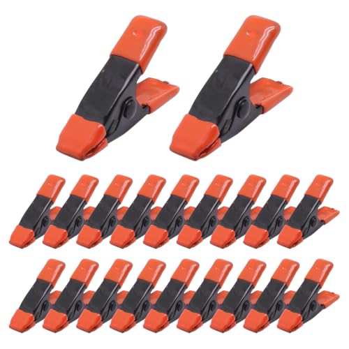 20 Pcs 2 Inch Spring Clamps, Heavy Duty Metal Strong Clips Clamps Open Mouth is 3/4 Inch (Orange) - color: Orange, size: 20 Pcs