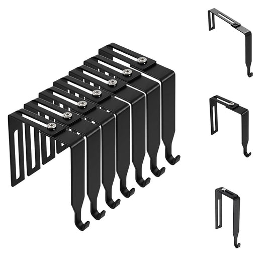 Cubicle Hooks, Office Cubicle Hooks for Hanging 7 Pack Black | Small Adjustable No Drill Cubicle Wall Hooks & Cubicle Hangers for 1.4" to 3.5" Thick Panels