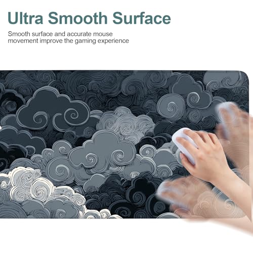 Clouds Extended Gaming Mouse Pad 35.4 x 15.7 Inch – Elegant Desk Mat for Gaming, Office, and Study with Non-Slip Rubber Base - color: #43, size: 35.4 x 15.7 Inch