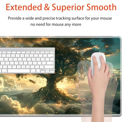 MTG Playmat, Smooth Surface Game Play Pad MTG TCG 24 x 14 inch with Storage Bag, Non-Slip Mouse Pad Card Fighting Game, Tree of Life - color: Tree Of Life