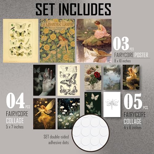 97 Fairy Room Aesthetic Pictures - Vintage Fairycore Wall Art Print, Cottagecore Decor, Cozy Goblincore Poster for Home Bedroom Decoration (8x10 Unframed) - color: Fairy 8x10