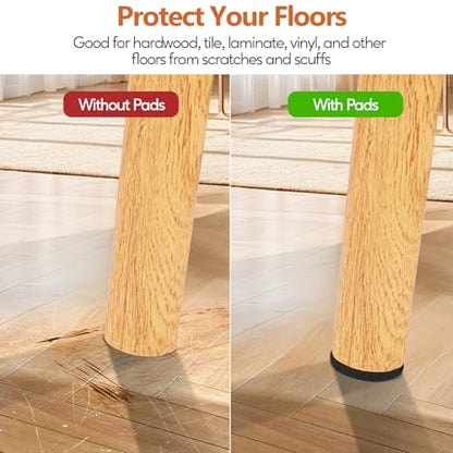 Furniture Pads 300 Pieces Felt Furniture Pads Premium Huge Pack, BAIPOK Self Adhesive Anti Scratch Floor Protectors for Desk Chair Legs and 60 Rubber Bumpers for Hardwood Tile Floor - size: Black