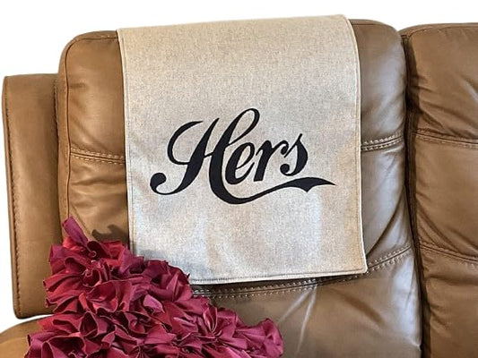 Headrest Covers for recliners Furniture slipcovers Furniture Protector headrest for Sofa Cover Theater Chairs Office Chairs Chair Pads Perfect for Gifts Made in USA.17x27By: Bittlemen Co (Her's) - color: Her's