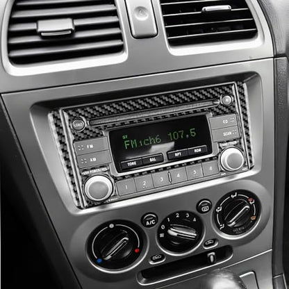 AIRSPEED for Subaru Impreza 2005 2006 2007 Center Screen CD Button Frame Cover Carbon Fiber Center Console Interior Trim Accessories, Black - color: CD Button Frame Black