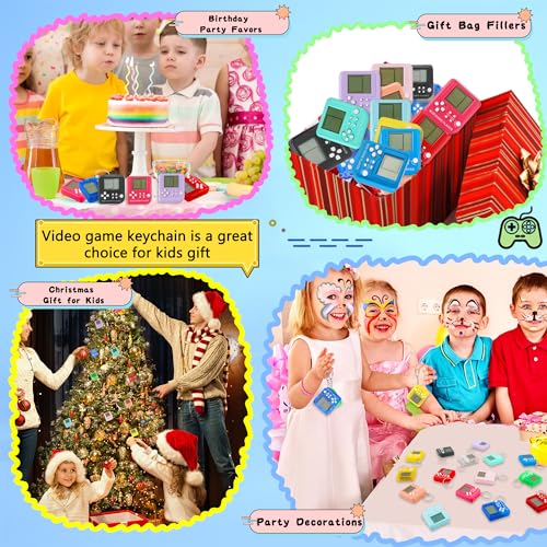 20 Pcs Video Game Keychain Video Game Party Favors Mini Multicolors Video Game Keychains Bulk for Kids School Birthday Party Favor Supplies