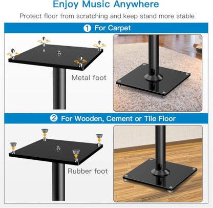 PERLESMITH Universal Floor Speaker Stands for Surround Sound up to 22LB, 27.56 Inch Bookshelf Speaker Stand for Klipsch, Polk, Yamaha & Other Large Satellite, Bookshelf Speakers, Studio Monitors,2P - size: Weight 22 LBS
