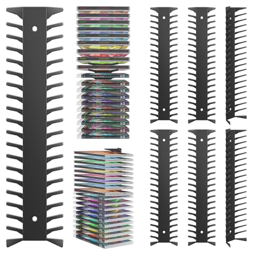 6 Pack DVD Shelf for Wall Mount, Floating Metal DVD Rack and Video Game Storage for Standard DVD CD Cases, Heavy-Duty Media Organizer Holder for PS, Xbox, PS5, PS4, Holds up to 114 - size: 6 Pack