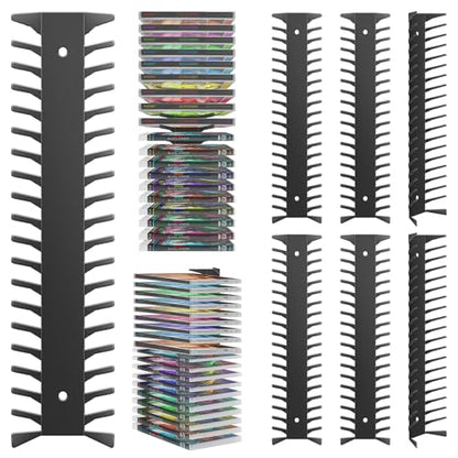 6 Pack DVD Shelf for Wall Mount, Floating Metal DVD Rack and Video Game Storage for Standard DVD CD Cases, Heavy-Duty Media Organizer Holder for PS, Xbox, PS5, PS4, Holds up to 114 - size: 6 Pack