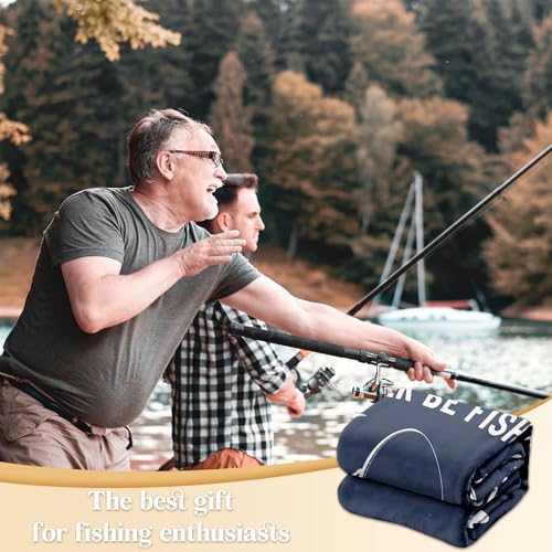 Fishing Gifts for Men, Flannel Soft Lucky Fish Blanket Decor, Fishermen Gifts for Men Boys Accessories, I’d Rather Be Fishing - 50" x 60" - color: Fishing