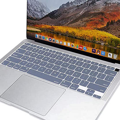 MOSISO Keyboard Cover Compatible with MacBook Air 13 inch 2022 2021 2020 Release A2337 M1 A2179 Retina Display with Touch ID Backlit Magic Keyboard, Waterproof Protective Silicone Skin, Lavender Gray - color: Lavender Gray