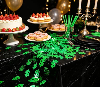 Green Dollar Sign Party Confetti,Table Scatter Decoration for Money Theme Birthday Table Decor, Casino Themed Birthday Adult Game Night Retirement Anniversary Graduation Party Decoration