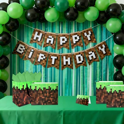 Cartoon Animation Party Gift Bags with Greeting Cards Tissue Papers Pixel Theme Goodie Bags Games Birthday Party Favors Supplies Candy Bags - color: Themed 2