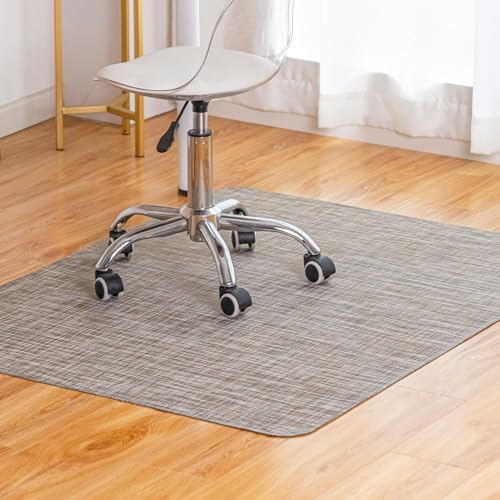 Baroyal Office Chair Mat for Hardwood Floor Under Desk Computer Rolling Chair Mat for Wood/Tile Floor Non-Slip Heavy Duty Desk Rug PVC Plastic Hard Floor Protector 36" x 48" (Soapstone) - color: Soapstone, size: 36" x 48"