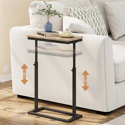 TUTOTAK End Table, Side Table, Tall Couch Table, Sofa Table, Living Room, Bed Room, Greige TB01BG083 - color: Greige, size: 1 Pack, style: Ordinary