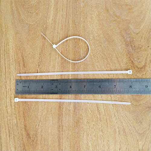 Zip Ties 1000 pcs 8 inch Cable Zip Ties, Premium Plastic Wire Ties with 40 LBS Tensile Strength, UV Resistant Cable Ties, White Nylon Tie Straps - color: White, size: 8 inch ( 4 x 200 mm )