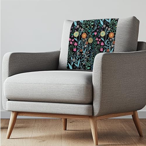Sofa Headrest Armrest Cover Set Chair Recliner Armrest Cover Soft Breathable Sofa Headrest Covers Non Slip Headrests Slipcovers Lounge Chair Headrests Protector Flower - color: Flower
