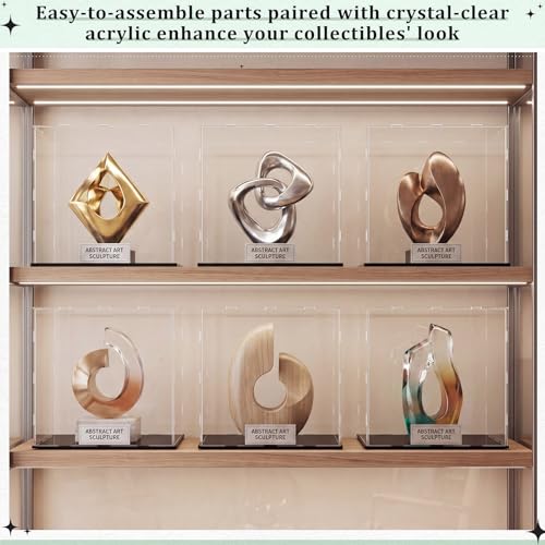 Yungyan 1 Pack Clear Self-Assembly Acrylic Display Case Transparent Dust Proof Protection Showcase for Figurine Collectibles Basketball Soccer Football Helmet (14 x 14 x 14 Inch) - size: 14 x 14 x 14 Inch