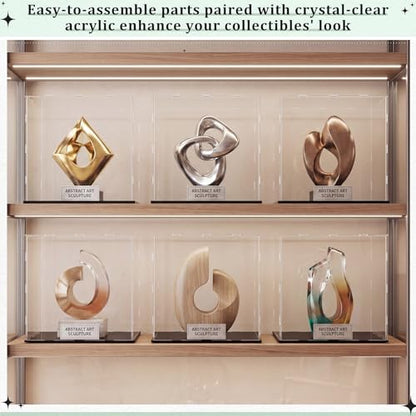 Yungyan 1 Pack Clear Self-Assembly Acrylic Display Case Transparent Dust Proof Protection Showcase for Figurine Collectibles Basketball Soccer Football Helmet (14 x 14 x 14 Inch) - size: 14 x 14 x 14 Inch